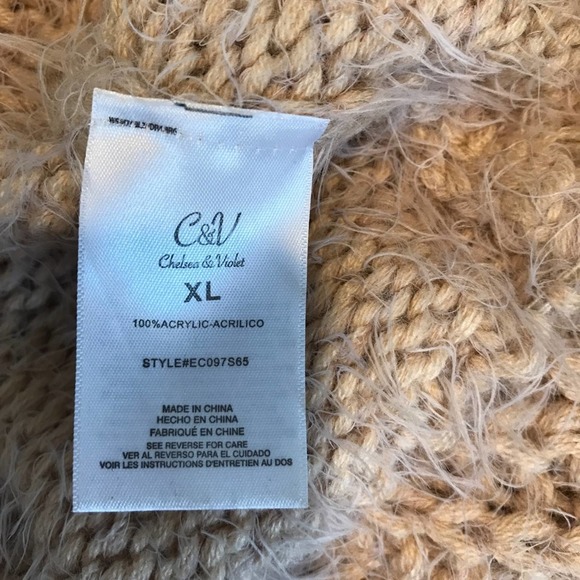 Chelsea & Violet Mock Turtle Cowl Neck Fuzzy Sweater - Picture 6 of 6